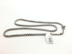Links of London silver chain, heavy soft box link chain, fancy clasp, 34g
