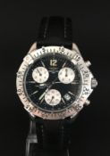 Gentleman's Quartz Breitling Chronograph Colt Date watch. The case is stainless steel with a screw