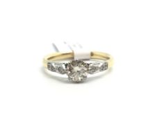 Diamond solitaire, single brilliant cut diamond claw set, estimated diamond weight 0.53ct,diamond