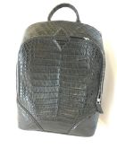 Black crocodile skin rucksack