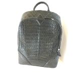 Black crocodile skin rucksack