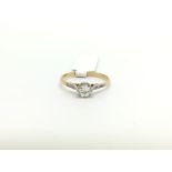 Old cut diamond solitaire ring