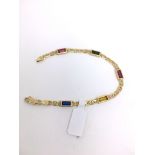 Multi gem set bracelet