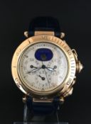 Gentleman's Cartier Gentleman's Calender watch moonphase in 18ct Gold. The watch is funtioning and