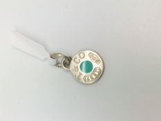 Tiffany & Co silver charm, turquoise enamel detail