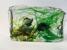 Cendese, Vintage Murano glass aquarium sculpture, two fish approximately 17 x 11 cm, circa 1950/60s,