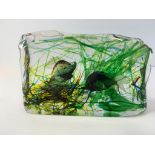 Cendese, Vintage Murano glass aquarium sculpture, two fish approximately 17 x 11 cm, circa 1950/60s,