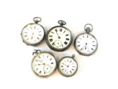 A quantity of mixed silver cased pocket watches including; J.W Benson â€˜The Ludgateâ€™ engraved â€