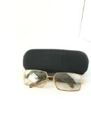 Chanel sunglasses, pink rimless lenses with silvered frames, boxed with pouch, outer box and