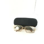 Chanel sunglasses, pink rimless lenses with silvered frames, boxed with pouch, outer box and