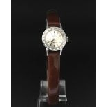 Ladies Omega Ladymatic, circular dial, stainless steel 12mm case, patent leather strap