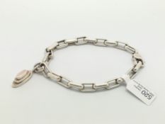 Emporio Armani silver bracelet with charm, 21cm