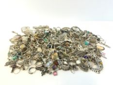 A large quantity of mostly silver gem set Jewellery, including rings, bracelets and pendants,