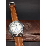 Gentlemen's Longines Ephemerides Solaires wristwatch, white enamel dial with date, sunrise and
