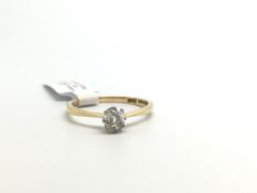 Single stone old cut diamond ring, estimated diamond weight 0.40ct, estimated colour and clarity