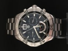 Gentleman's Tag Heuer Acquaracer Chronograph 300m Quartz watch. The case and bracelet is stainless