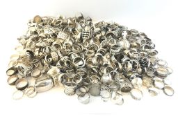 A large quantity of mostly silver rings approximately 2574g gross