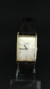 Gentleman's Vintage Universal Geneve, rectangular dial with baton hour markers, steel and gold