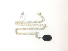 Thomas Sabo black scorpion pendant and chain, 72cm chain