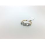 Old cut diamond 1.10ct five stone ring