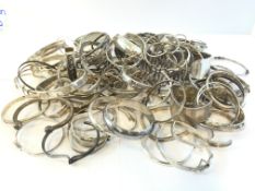 A large silver bangles including Victorian and Edwardian examples, Approximately 1810 g gross