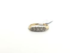 Old cut diamond five stone ring, five old cut diamonds claw set, estimated total diamond weight 0.
