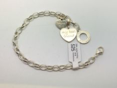 Thomas Sabo silver charm bracelet with two heart charms engraved 'My Best Friend' and 'Love', 20cm