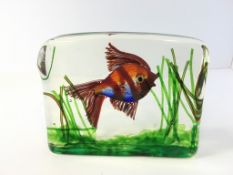 Alfredo Barbini - Murano glass fish ornament, 15 x 11.5cm