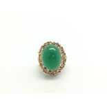 Green agate dress ring