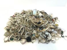 A large quantity of mostly silver gemset Jewellery, including rings, bracelets and pendants,