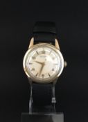 Gentleman's vintage Waltham wristwatch, silvered radial dial with dagger and baton hour markers,