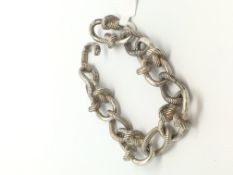 Vintage silver textured link bracelet by Grosse, Germany marked 1970