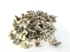 A large quantity of mostly silver cufflinks including modern and vintage, approximately 318g gross