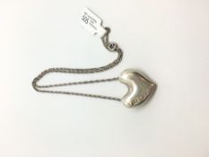 Georg Jensen pendant, heart pendant, design number 247A, stamped and hallmarked Georg Jensen,
