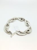 Georg Jensen silver Infinity bracelet, large silver links, design number 452, signed Georg Jensen,