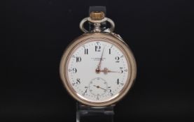 Continental C.G Benediktson, Stockholm, J.W.C signed silver pocket watch, Arabic numerals,