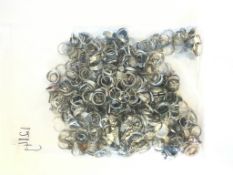 Bag of mostly gem set silver rings, gross weight approximately 214 grams