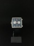 Tag Heuer Monaco Steve McQueen, blue dial with stainless steel case, original leather strap, model