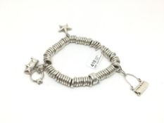 Links of London silver Sweetie charm bracelet with four charms