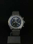 Gentlemen's Breitling Chronograph, black dial with three subsidiary dials, luminous hour markers,