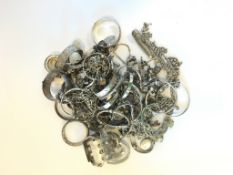 Bag of mostly mixed silver jewellery gross weight approximately 2216 grams