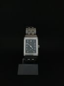 Jaeger LeCoultre Grande Reverso, dark dial with Arabic numerals and subsidiary seconds dial,