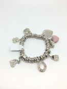 Links of London silver Sweetie charm bracelet with eight charms including a Tiffany & Co. heart