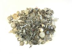 Bag of mostly silver jewellery including antique items, including lockets gross weight approximately