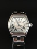 Gentleman's Cartier Roadster Automatic wrist watch, silvered dial, date aperture, stainless steel