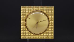 Jaeger-LeCoultre memovox alarm clock, circular gilt dial with gold hands, alarm hour marker to