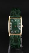 Gentlemen's 18ct tank shaped Audemars Piguet wristwatch, manual wind fully signed 17 jewelled