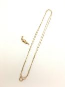 9ct yellow gold necklace and pendant, gross weight approximately 1.2 grams