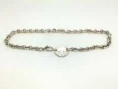 Tiffany & Co. silver necklace, with Return to Tiffany oval silver tag