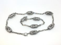 Tateossian silver gem set necklace, together with a matching bracelet